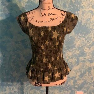 Short sleeved army stars blouse